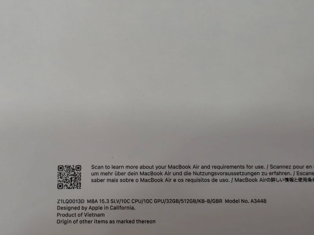 MacBook Air 15.3" M4 – 32GB RAM – 512GB SSD – Plata