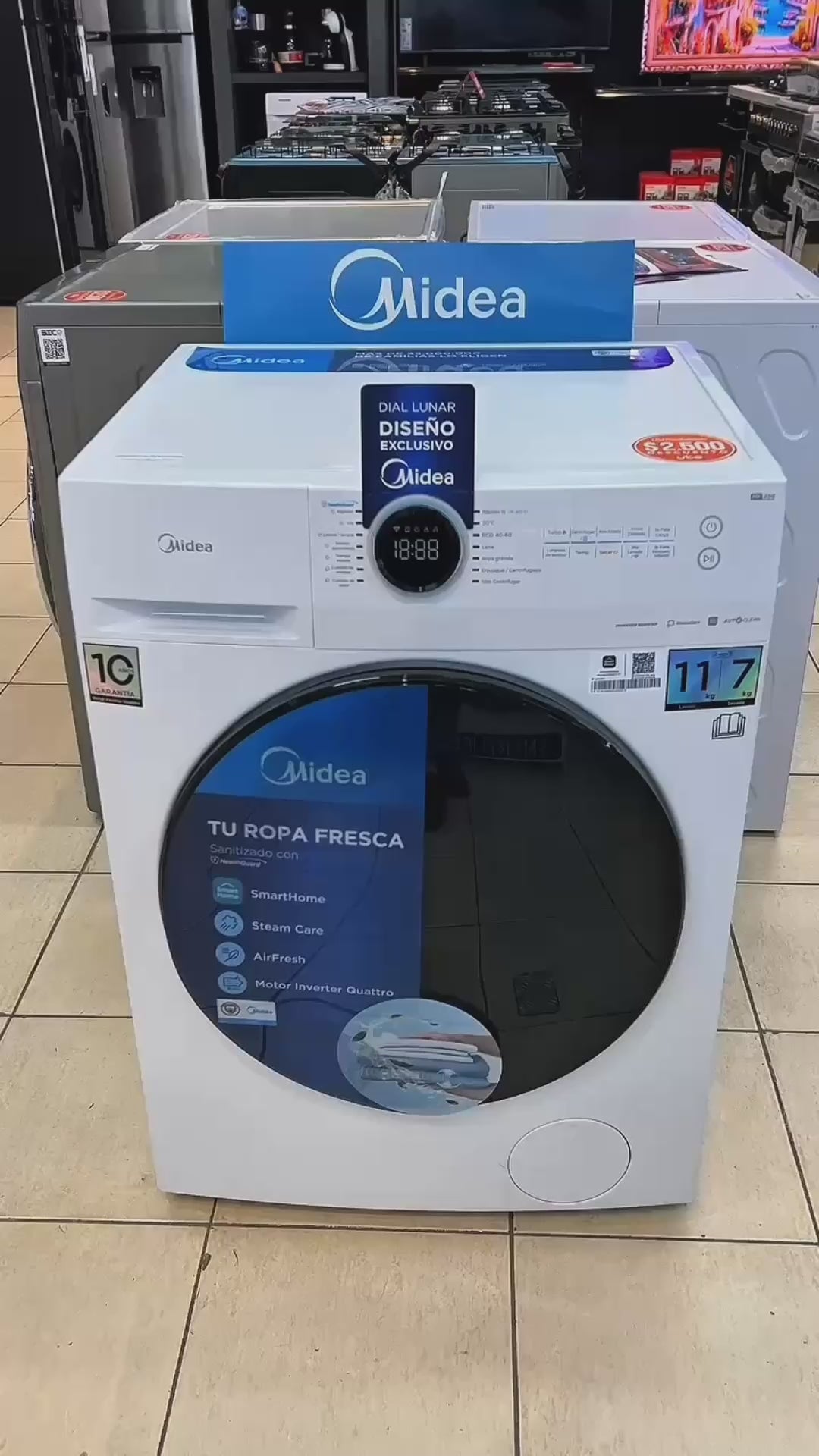 Lavasecarropas Midea 11KG/7KG Inverter